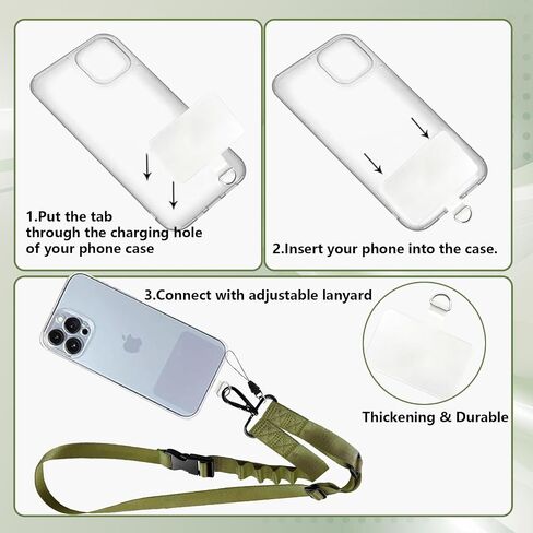 Phone Lanyard Crossbody Adjustable,Universal Crossbody Phone Strap with Phone Tab,Lanyards for Phone Case ID Badges in Kuwait