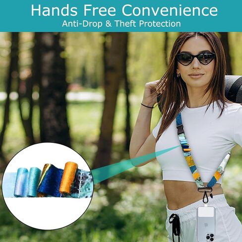 Phone Lanyard Crossbody Adjustable,Universal Crossbody Phone Strap with Phone Tab,Lanyards for Phone Case ID Badges in Kuwait