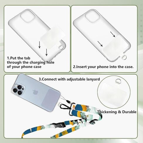 Phone Lanyard Crossbody Adjustable,Universal Crossbody Phone Strap with Phone Tab,Lanyards for Phone Case ID Badges in Kuwait