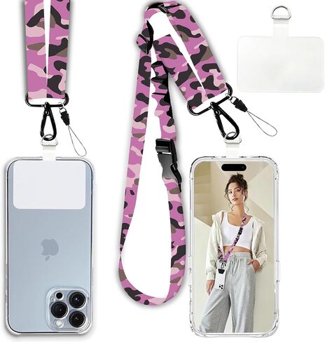 Phone Lanyard Crossbody Adjustable,Universal Crossbody Phone Strap with Phone Tab,Lanyards for Phone Case ID Badges in Kuwait