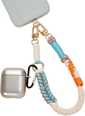 Braided Phone Wrist Strap with Tether Tab for Women,Cord Handwoven Wrist Lanyard for Camera Keys Travel Essentials in Kuwait