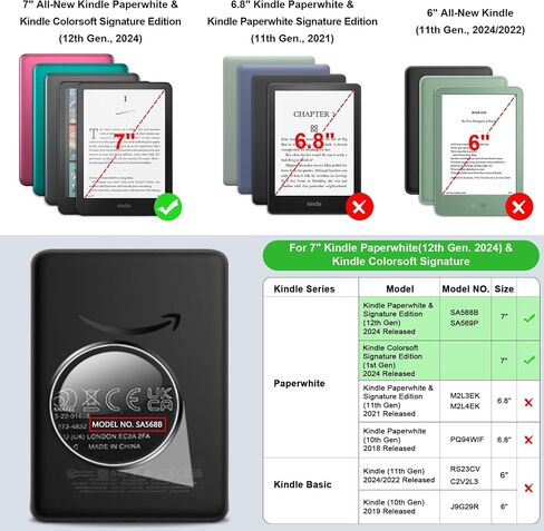 Fintie Case for 7" All-New Kindle Paperwhite (12th Generation, 2024) and Kindle Colorsoft Signature Edition, Ultra Clear Soft Flexible Light Transparent Case + TPU Back Case in Saudi Arabia