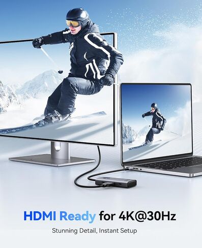 ORICO 6-in-1 USB C Docking Station with 4K HDMI, 3 USB-A 3.0 & 1 USB-C 3.0 Ports (5 Gbps), 100W PD Charging, Multiport Adapter for Windows, Mac in Saudi Arabia