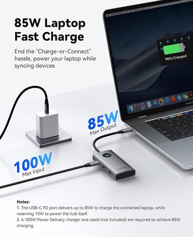 ORICO 6-in-1 USB C Docking Station with 4K HDMI, 3 USB-A 3.0 & 1 USB-C 3.0 Ports (5 Gbps), 100W PD Charging, Multiport Adapter for Windows, Mac in Saudi Arabia