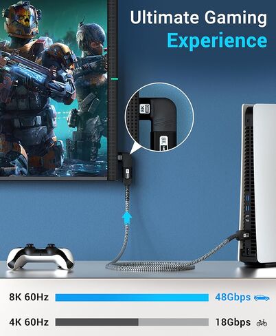 BlueRigger 8K HDMI Coupler - 1 Pack (8K 60Hz, 3D, Female to Female Adapter, 2.1 HDMI Extender, Union Connector) - Compatible with HDTV, Gaming Console, Monitor, Laptop, Projector, TV Box in Saudi Arabia