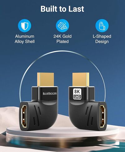 BlueRigger 8K HDMI Coupler - 1 Pack (8K 60Hz, 3D, Female to Female Adapter, 2.1 HDMI Extender, Union Connector) - Compatible with HDTV, Gaming Console, Monitor, Laptop, Projector, TV Box in Saudi Arabia