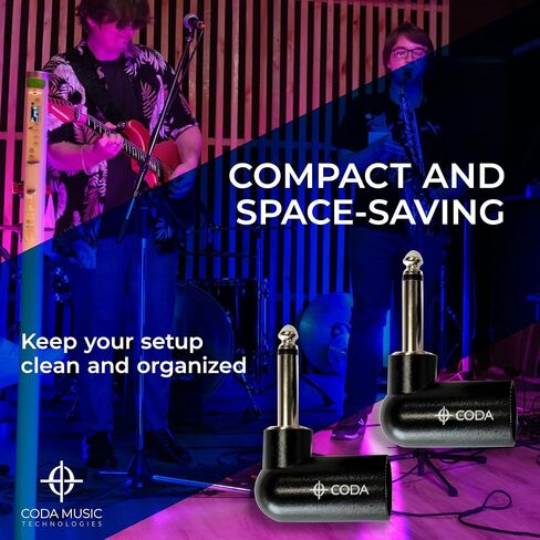 Coda Right Angle Adapter Male to TS 1/4" - Adjustable XLR 90 Degree Adapter, Male Low Profile XLR, Plug and Play Setup for Musicians & Audio Engineers, Crystal Clear Audio Quality in Saudi Arabia