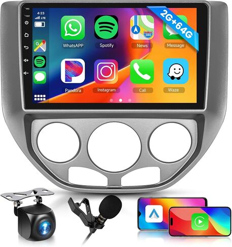 [2G+64G] Stereo Car for Ford Focus 2005-2008 Android Head Unit ، رابط مرآة Auto Auto Carplay اللاسلكي ، GPS 9 بوصة تعمل باللمس ، Bluetooth ، WiFi ، FM RDS Radio ، BT/SWC/EQ in Saudi Arabia