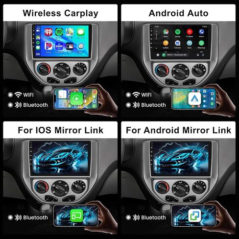 [2G+64G] Stereo Car for Ford Focus 2005-2008 Android Head Unit ، رابط مرآة Auto Auto Carplay اللاسلكي ، GPS 9 بوصة تعمل باللمس ، Bluetooth ، WiFi ، FM RDS Radio ، BT/SWC/EQ in Saudi Arabia