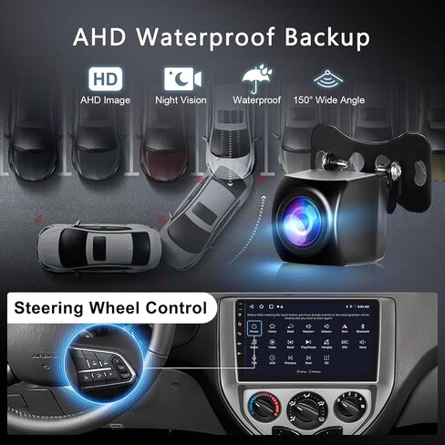[2G+64G] Stereo Car for Ford Focus 2005-2008 Android Head Unit ، رابط مرآة Auto Auto Carplay اللاسلكي ، GPS 9 بوصة تعمل باللمس ، Bluetooth ، WiFi ، FM RDS Radio ، BT/SWC/EQ in Saudi Arabia