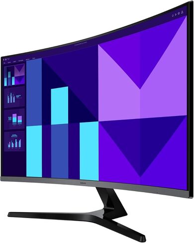 SAMSUNG 32" Essential S3 Series Curved Monitor, FHD 1800R, Game Mode, 100Hz, Game Mode, Eye Saver Mode, Black, with GSF HDMI Cable in Saudi Arabia