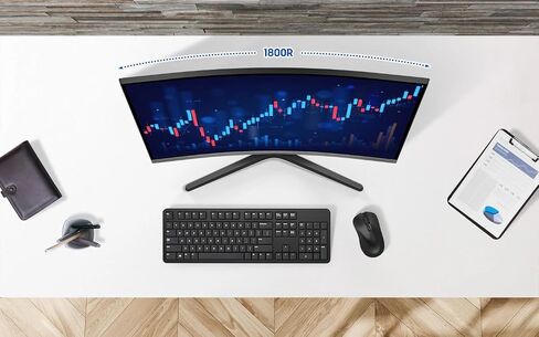 SAMSUNG 32" Essential S3 Series Curved Monitor, FHD 1800R, Game Mode, 100Hz, Game Mode, Eye Saver Mode, Black, with GSF HDMI Cable in Saudi Arabia