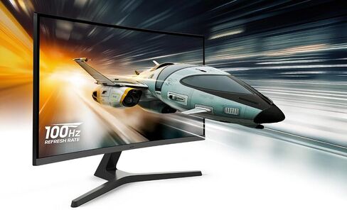 SAMSUNG 32" Essential S3 Series Curved Monitor, FHD 1800R, Game Mode, 100Hz, Game Mode, Eye Saver Mode, Black, with GSF HDMI Cable in Saudi Arabia