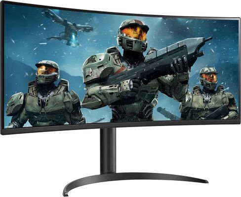 LG 34WP60C-B 34" 21:9 Curved UltraWide QHD (3440 x 1440) HDR 10 160Hz 1ms Gaming Monitor with Tilt Adjustable Stand, AMD FreeSync Premium, Display Port and HDMI, Black, WEPGPY in Saudi Arabia