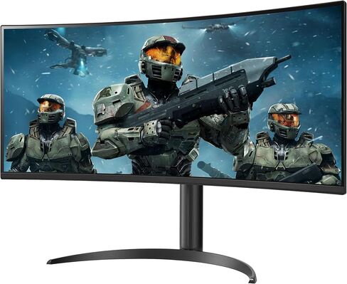 LG 34WP60C-B 34" 21:9 Curved UltraWide QHD (3440 x 1440) HDR 10 160Hz 1ms Gaming Monitor with Tilt Adjustable Stand, AMD FreeSync Premium, Display Port and HDMI, Black, WEPGPY in Saudi Arabia