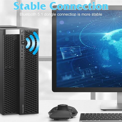 Bluetooth Adapter for PC, UrbanX USB Bluetooth Adapter 5.1 EDR, Bluetooth Dongle Wireless Bluetooth Receiver for HP Spectre Support Windows 10/8.1/8/7 in Saudi Arabia