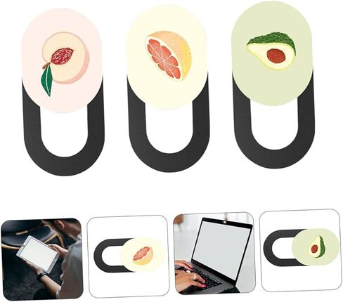 غلاف خصوصية كاميرا الويب ، حماة شريحة شريحة رفيعة فائقة 3pcs كاميرا كمبيوتر محمول شريحة لسطح المكتب المحمول والكمبيوتر اللوحي تصميم الفاكهة in Saudi Arabia