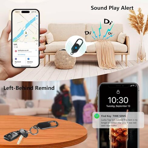 GPS Tracker Keychain - Apple Find My Compatible, Sound Alert & Global Tracking for Forgetfulness Prevention, Black in Saudi Arabia