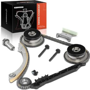 A-Premium Engine Timing Chain Kit W/Tensioner & Guide & Gear Oiler [fits DOHC, 4Cyl 2.2 2.4L] Compatible with Chevy & GMC & Pontiac & Buick, fits Equinox, Verano, Impala, G5, LaCrosse, Regal & More