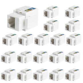 25 حزمة كابل إنشاء RJ45 كيستون جاك UL المدرجة، Cat6 كيستون الرافعات موصلات أنثى وحدات كيستون Cat5E (CAT6)