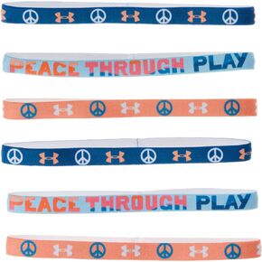 Under Armour girls Graphic Headbands 6-pack, (426) Varsity Blue/Blizzard/Bubble Peach, One Size