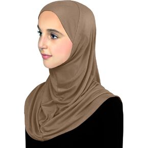 Cotton Hijab for Girls Amira Muslim Kids Head Scarf Ready to Wear Easy Instant