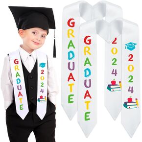 YLOLUL 2 Pcs Preschool Printed Graduation Stole 2025 Preschool Sash Kindergarten Graduation Gifts Unisex Stole Sash for Kids