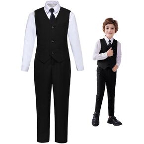 Boys' Suits Slim Fit, Boys Formal Suit Set, Dresswear Ring Bearer Outfit Kids Wedding Dress Clothes, Boys Tuxedo Suit