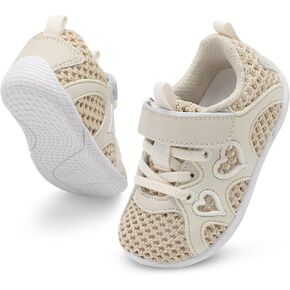 JIASUQI Toddler Shoes for Baby Girls Sneakers Barefoot Walking Shoes Running Tennis Shoes
