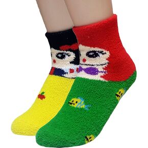 Girls' Fuzzy Soft Microfiber Superhero and Princess Warm Socks