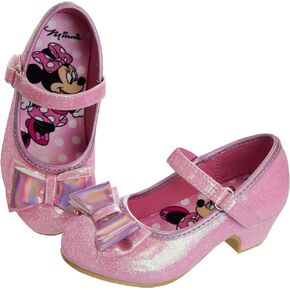 Disney Shoes - Girls Mary Jane Flat Pump Strap with Bow - Character Princess Dress up Costume Flower School Party Slip on - Toddler/Little Kid