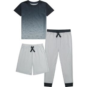Boys Pajamas 3 Piece Set, big boys pj set, pajama pants for boys, pijama shorts, Size 8, Size 10-12, Size 14-16