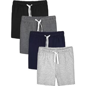 ريسينتا 4 قطع من السراويل القطنية للأولاد الصغار، سراويل قصيرة للأولاد الصغار، شورتات صيفية كاجوال للركض in Kuwait