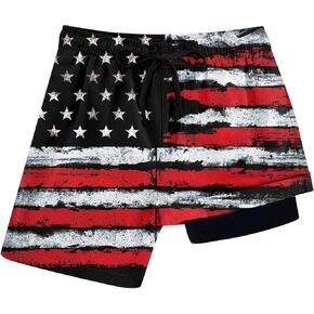 ALISISTER Boys Swim Trunks with Compression Liner with Pockets Bathing Suit 2-20 Years Old