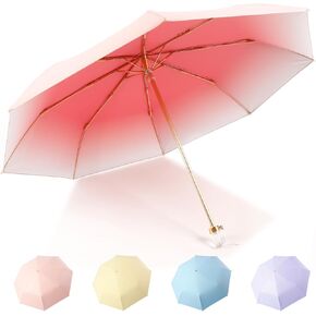 Travel Umbrella, Lightweight Portable Small Umbrella, Compact Sun & Rain UV-proof Umbrella, Windproof and Waterproof, 8 Ribs