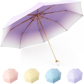 Travel Umbrella, Lightweight Portable Small Umbrella, Compact Sun & Rain UV-proof Umbrella, Windproof and Waterproof, 8 Ribs