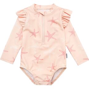 بدلة سباحة Gerber للفتيات الصغيرات بأكمام طويلة قطعة واحدة من Rashguard