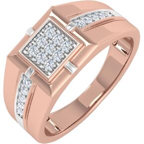 FINEROCK 1/4 Carat Men Diamond Wedding Band Ring in 10K Gold