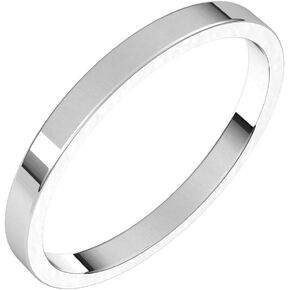 Flat Wedding Band Solid 925 Sterling Silver Real 10k 14k 18k Yellow Rose White Gold OR Platinum Ring Classic Plain 2mm 4mm 6mm 8mm