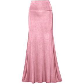 Free to Live 3 Pack Long Skirts for Women Fall Winter Flowy Maxi Skirt High Waist Fold Over Floor Ankle Length Jersey Knit