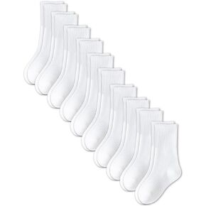 Pareberry 10 Pairs Boys Girls Soft Cotton Crew Dress Socks Seamless Toe School Socks
