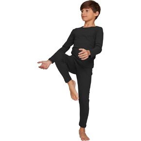 Kickoff Long Johns Boy's Thermal Underwear Pajamas Lightweight Base Layer Set l Moisture-Wicking Soft Snug & Cozy l Easy Care