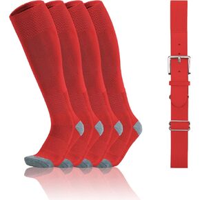 QBK Toddler Baseball Socks And Belt Youth Softball Tee Ball Combo Set for Boy Girl (2 Pairs of Socks & 1 Belt) in Saudi Arabia