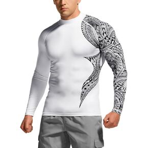 TSLA Men's UPF 50+ Long Sleeve Rash Guard, UV/SPF Quick Dry Swim Shirt, Water Surf Swimming Shirts