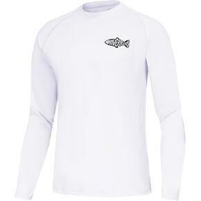 UPF 50+ Men's Long Sleeve Cooling Quick Dry Shirt Sun Breathable Shirt Thumbhole Shirts Rash Guard for Fishing Swim