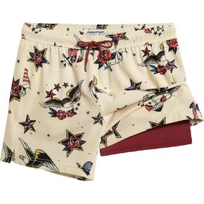 maamgic Mens 5.5 Inch Swim Trunks with Compression Liner Board Shorts Quick Dry Beach Swimwear with Zipper Pockets