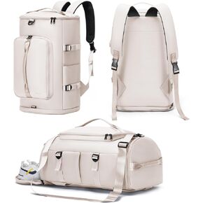 Gym Bag for Men Women - 3 in 1 Duffle Bag and Gym Backpack with Shoes Compartment and Wet Pocket - Sports Bag Carry On Weekender Overnight Backpack for Travel, Black, MIYCOO