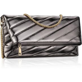 Leather Clutch Evening Purse for Women Envelope Crossbody Bag with Chain Strap Wedding Party Handbags