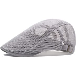 meioro Men's Mesh Summer Flat Cap Breathable Newsboy Hat Ultra Thin Beret Ivy Cap Adjustable Gatsby Cabbie Driving Hats