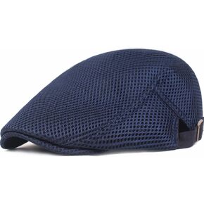 Mens Newsboy Cap Flat Cap Ivy Gatsby Irish Hat Breathable Mesh Driving Cabbie Hat Beret Hat